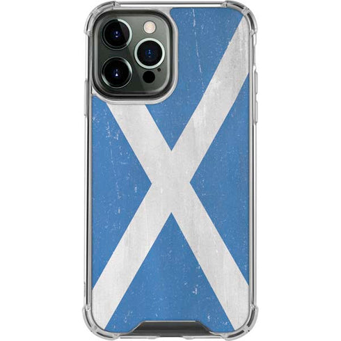 Scotland Flag Distressed iPhone 15 Pro Max Clear Case